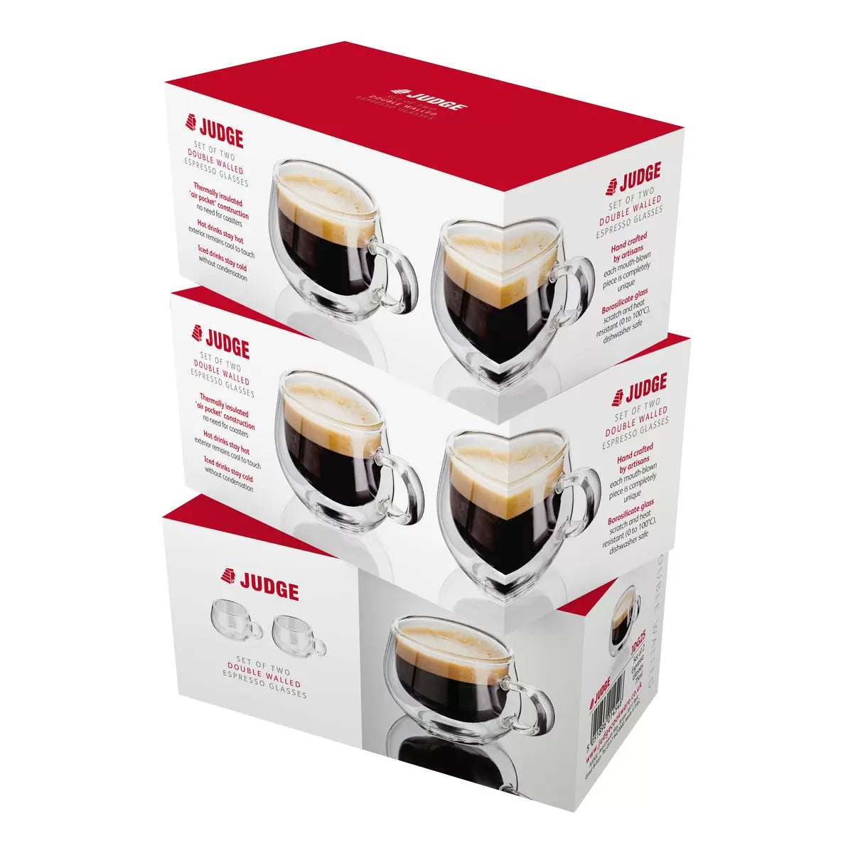 Judge Double Walled Espresso Glass Set, 75ml, 6 Pack