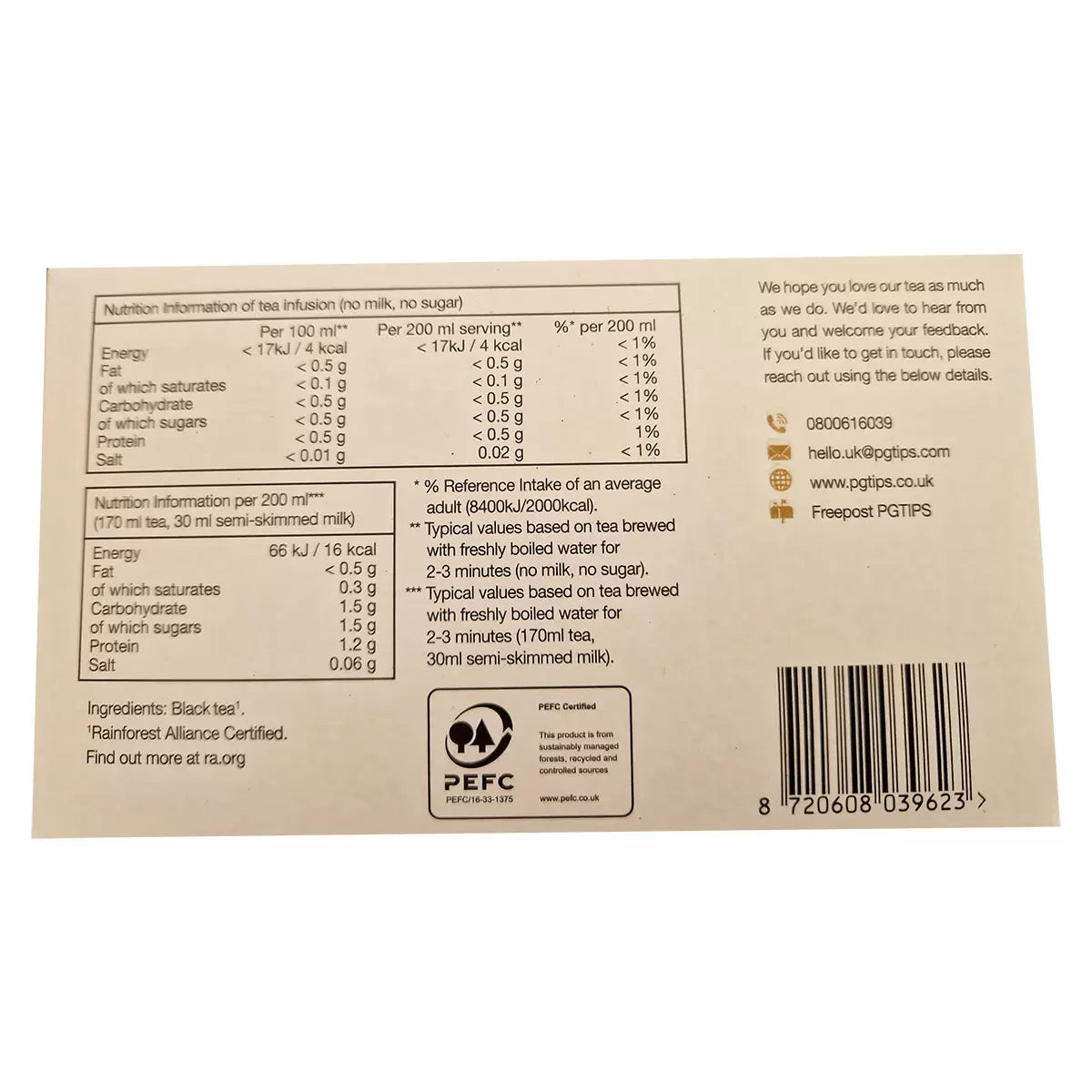 PG Tips Gold Tea Bags, 6 x 70 Pack