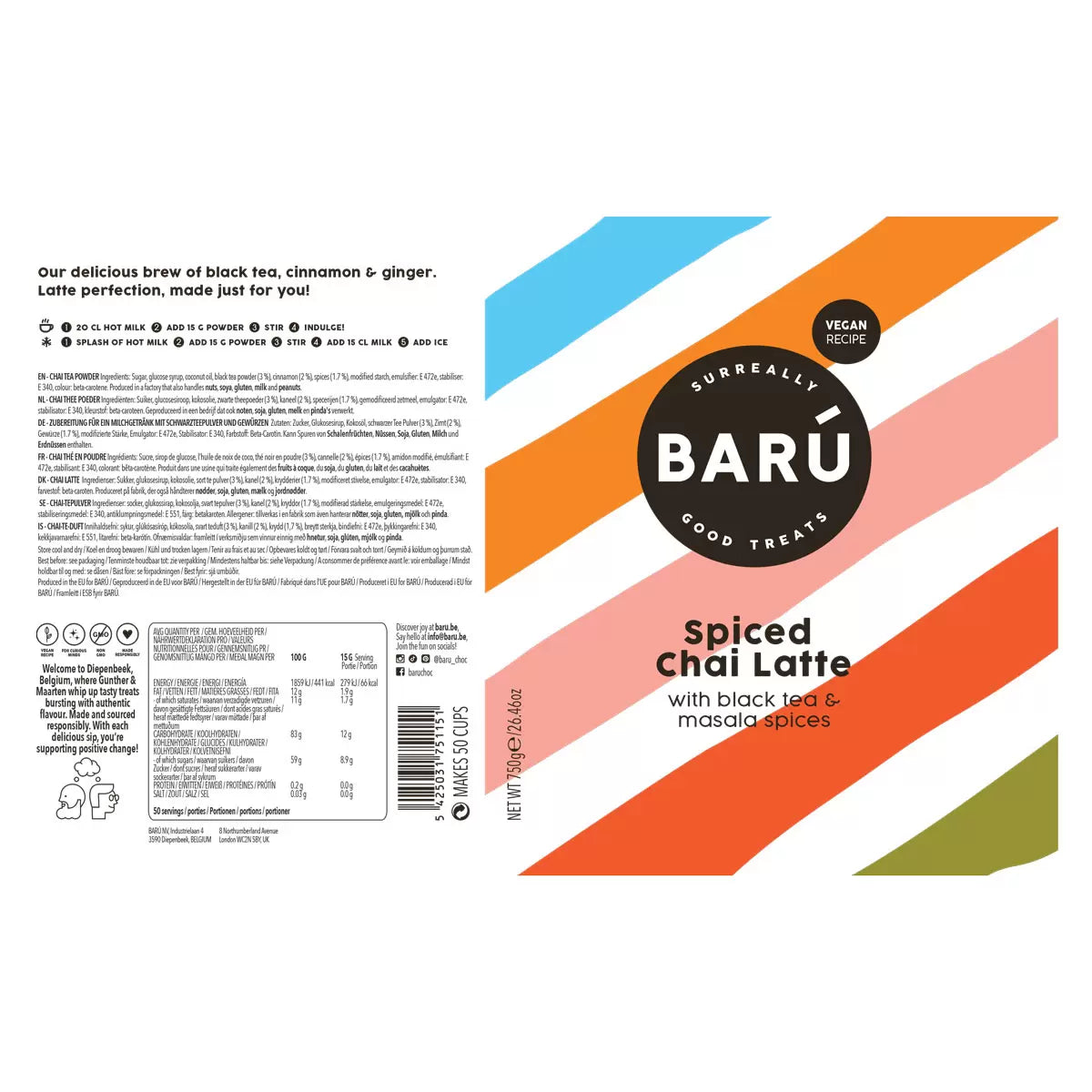 Baru Spiced Chai Latte, 750g