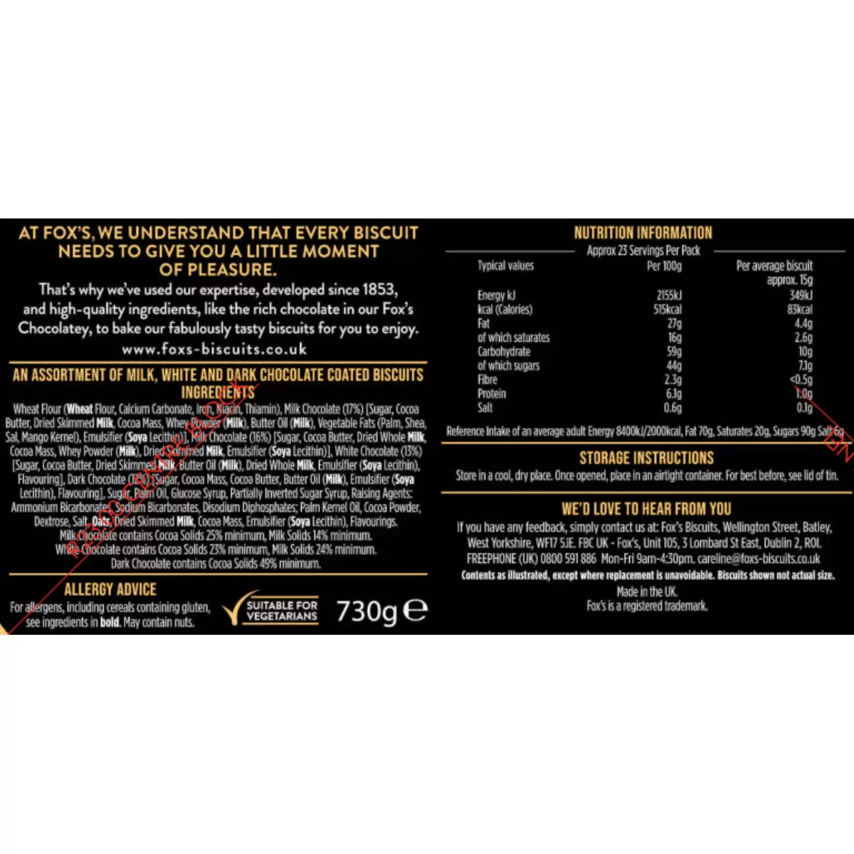 Fox's Chocolatey Biscuit Selection, 730g