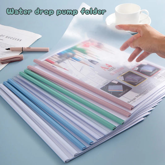 5pc/set A4 Transparent Folder Thickened Plastic Folder File Waterproof
