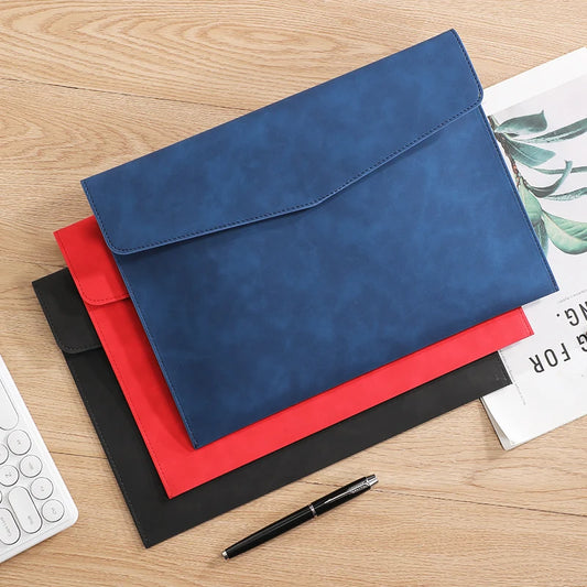 PU Leather A4 Document Bag, 7 Colors, File Folder for Office & Travel,