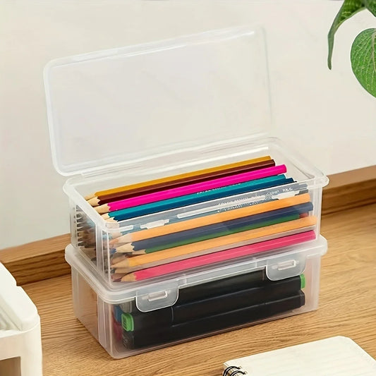 10/4/1pc Large Capacity Transparent Pencil Case Stackable Clear