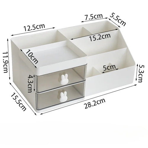 Desktop Transparent Cosmetics Storage Box Desktop Organizer with
