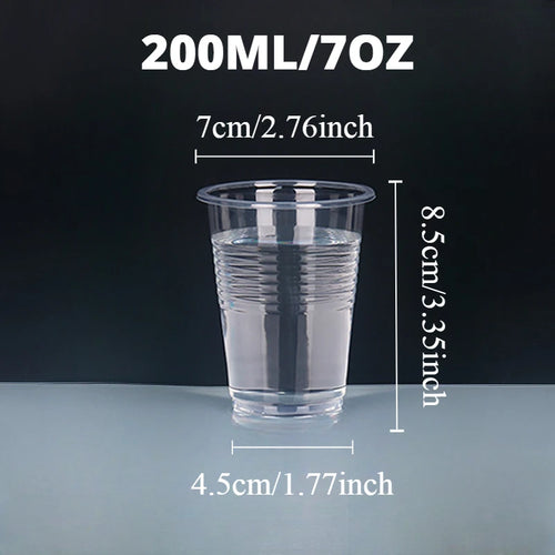 50/100PCS Clear Plastic Cups Disposable Outdoor Tableware Clear