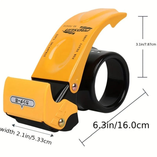 Heavy duty handheld packaging tape dispenser, automatic cutting and