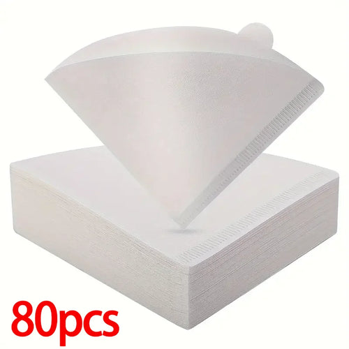 V-Shaped Coffee Filter Paper – 40/120 PCS for 1–4 Cup Coffee Makers