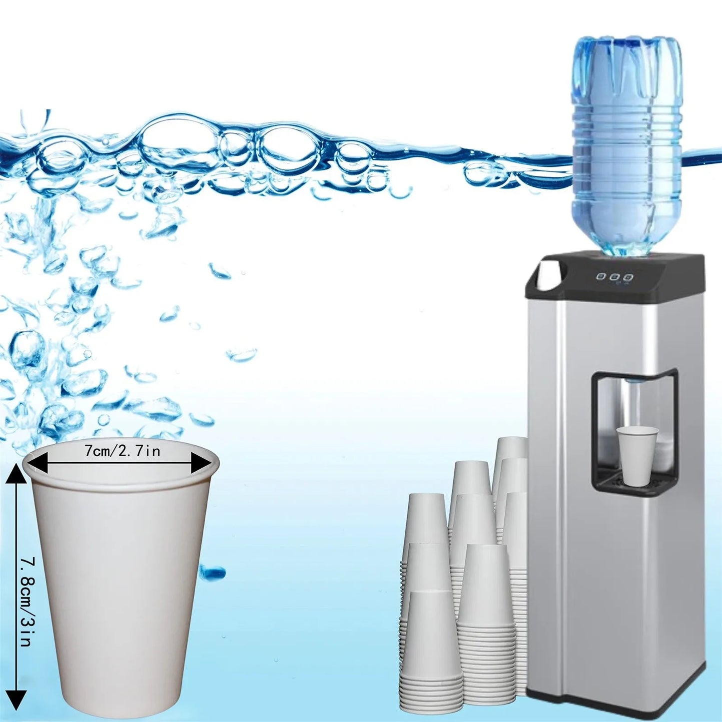 50/500/1000pcs Disposable Paper Cups 210ml Solid Color Paper Cups