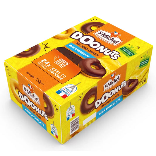 St Michel Chocolate Coated Doonuts, 24 Pack