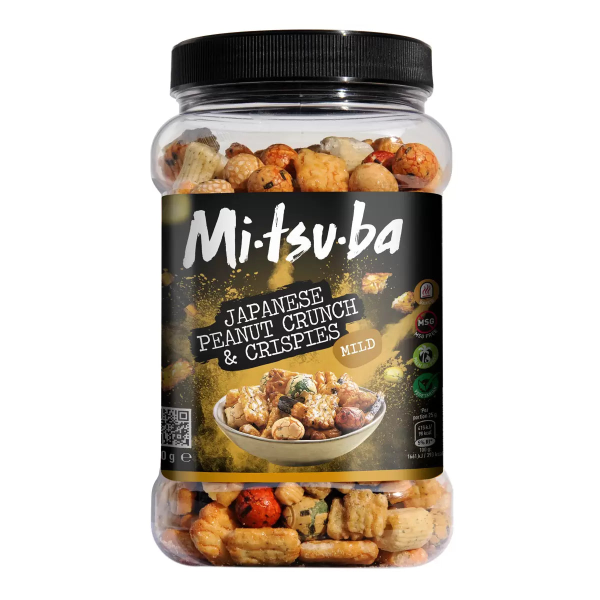 Jar of Mitsuba Japanese Peanut Crunch & Crispies on a white background