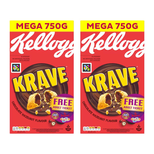 Kellogg's Krave Chocolate Hazelnut, 2x750g