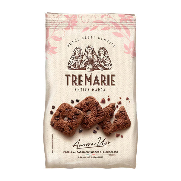 Tremarie chocolate cookie packaging with floral design on a white background