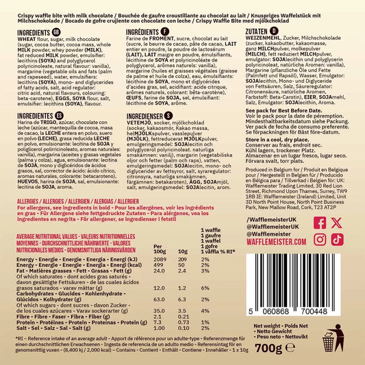 Wafflemeister Belgian Chocolate Mini Waffle Bites, 700g