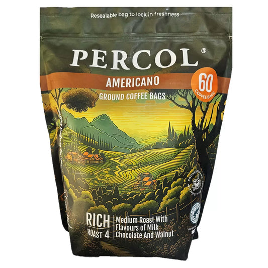 Percol Americano Medium Roast Coffee Bags 60x8g