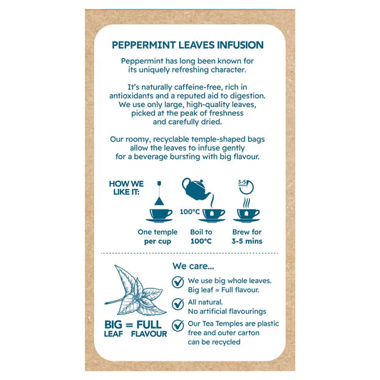 Cafe Tea 100% Peppermint Leaves Teabags, 240 Pack