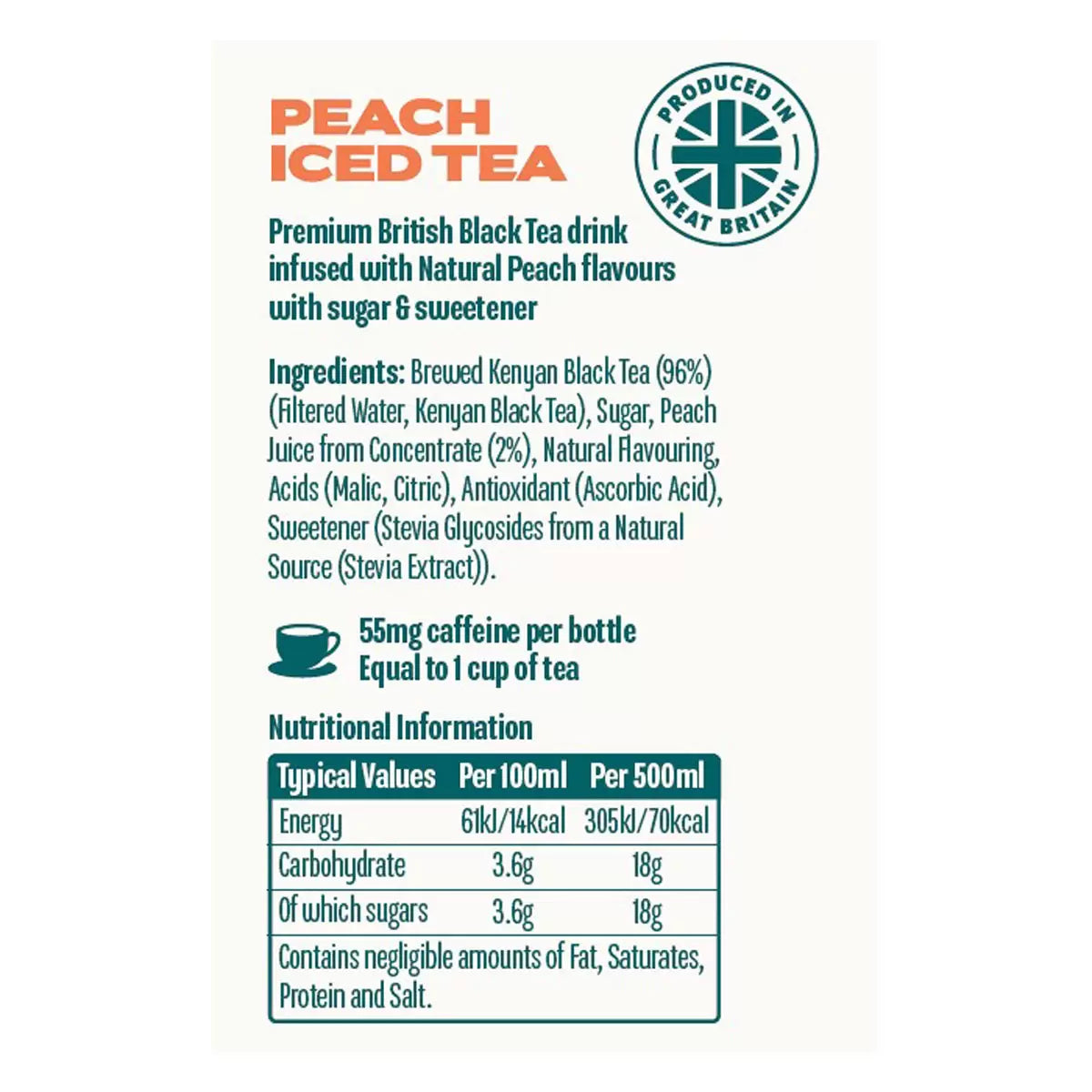 Harry Brompton's Peach Iced Tea, 12 x 500ml