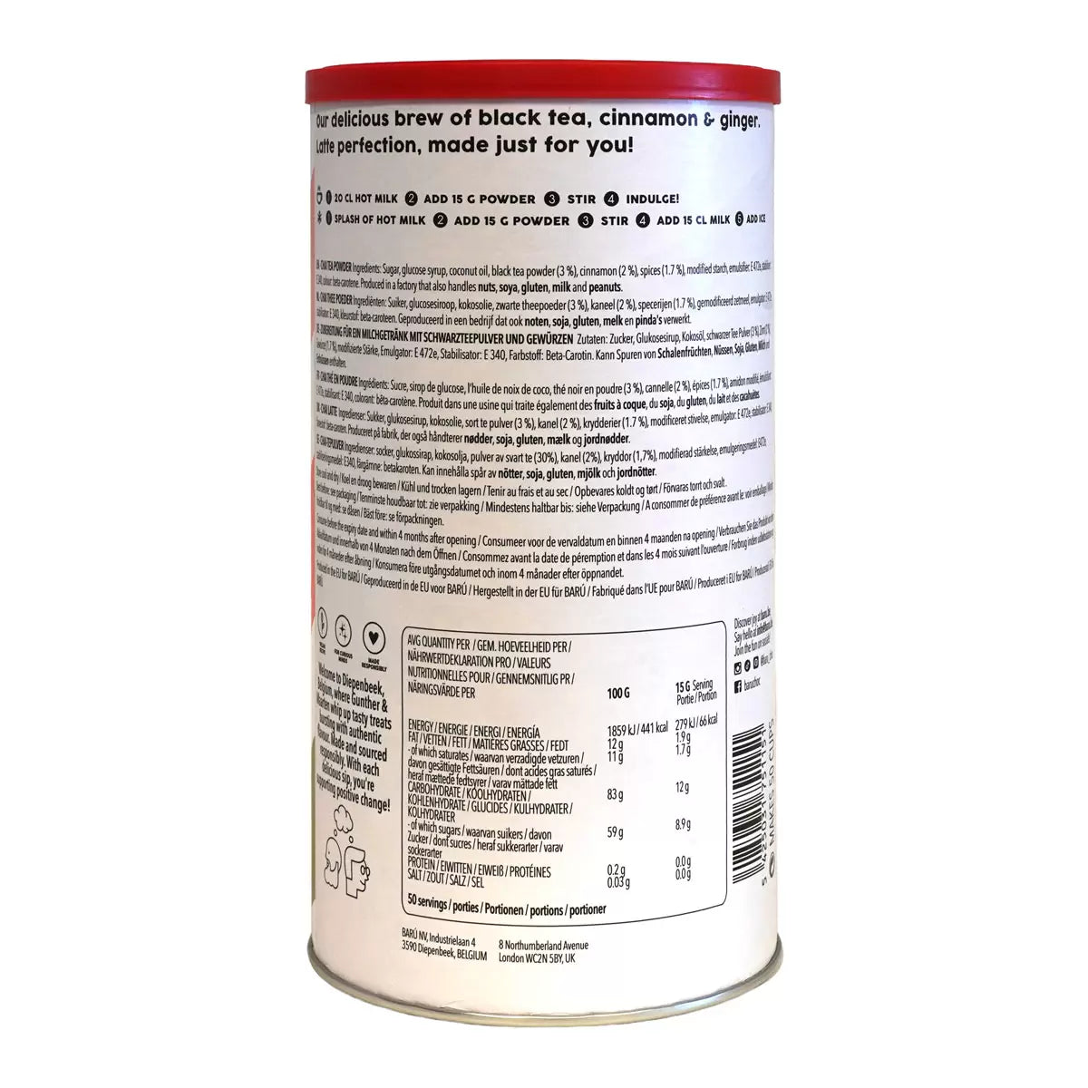 Baru Spiced Chai Latte, 750g