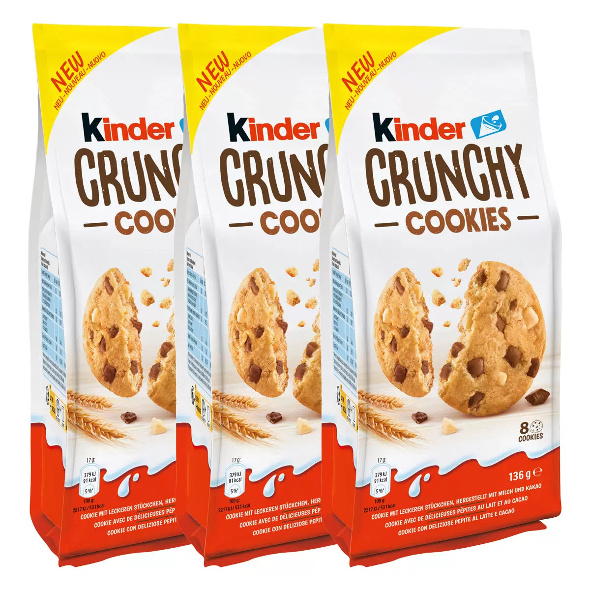 Kinder Crunchy Cookies 3 x136g