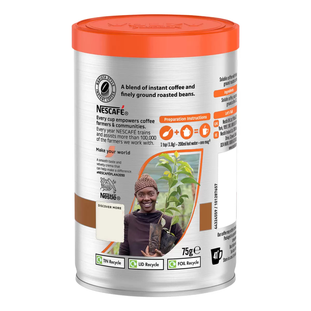 Nescafé Azera Americano Instant Ground Coffee, 6 x 75g