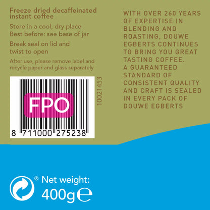Douwe Egberts Pure Decaff Medium Roast 400g