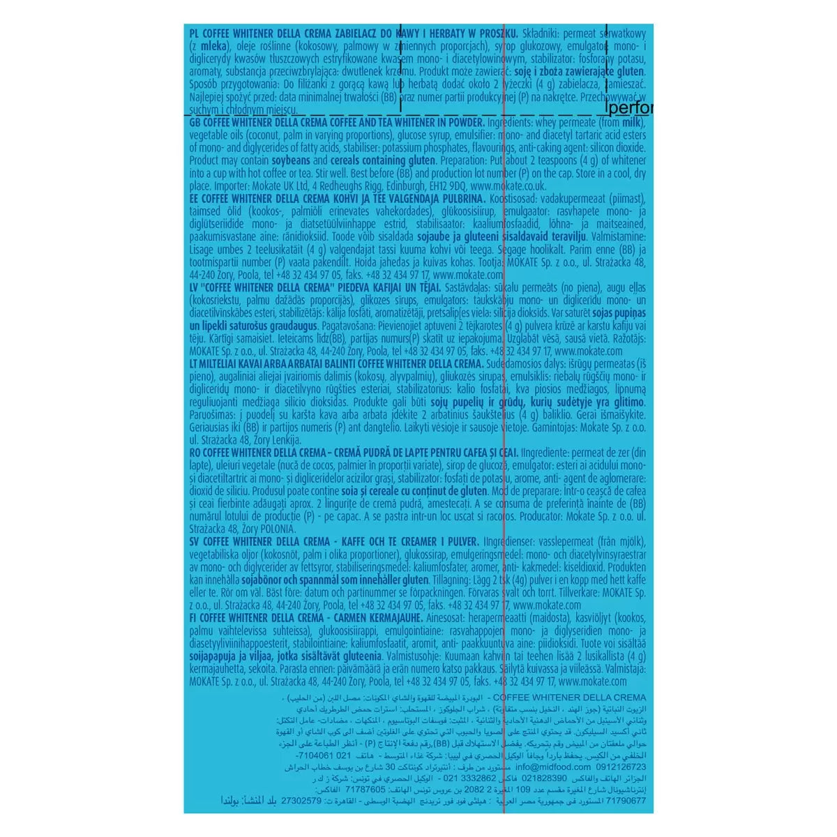 Mokate Coffee Whitener, 4 x 350g