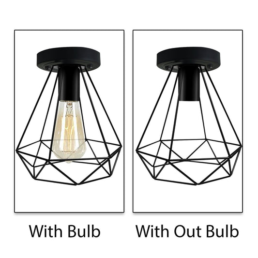 Industrial Black Wire Light Shade ceiling flush Lighting~1002