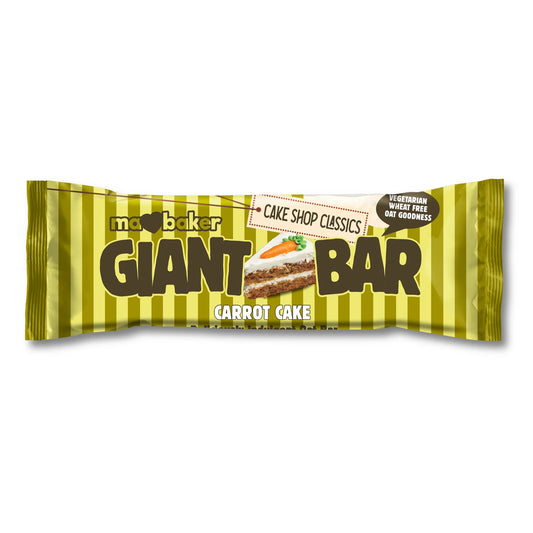Marbaker Giant Bar Carrot Cake packaging on a white background