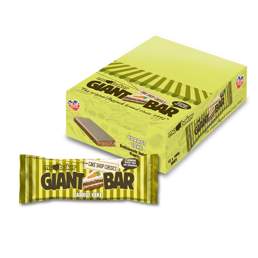 Box of McVitie's Giant Bar Carrot Cake on a white background
