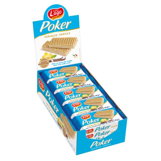 Lago Poker Vanilla Cream Wafers (20 x 45g)