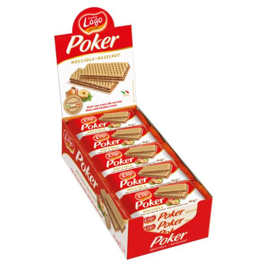 Lago Poker Hazelnut Cream Wafers (20 x 45g)