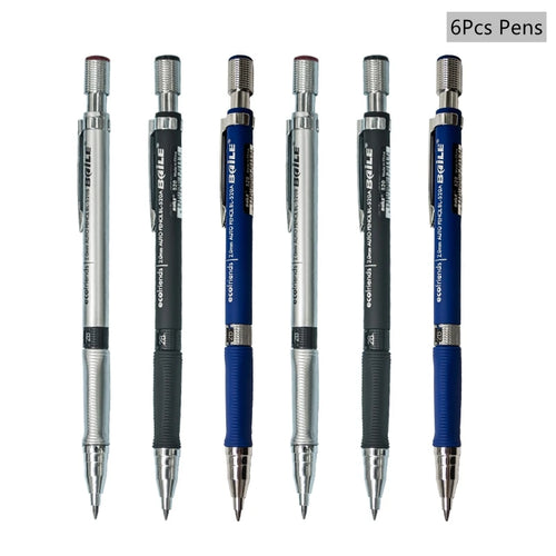 Mechanical Pencil Set 2.0 mm with 2B Black/Colors Lead Refill For
