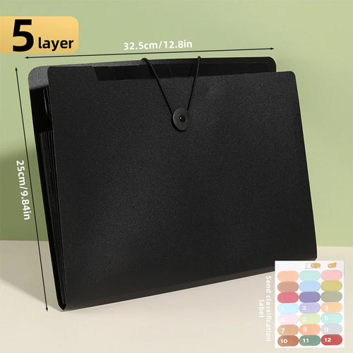 Three Colors Horizontal A4 Folder Students Office Business Trip