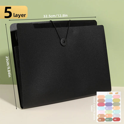 Three Colors Horizontal A4 Folder Students Office Business Trip