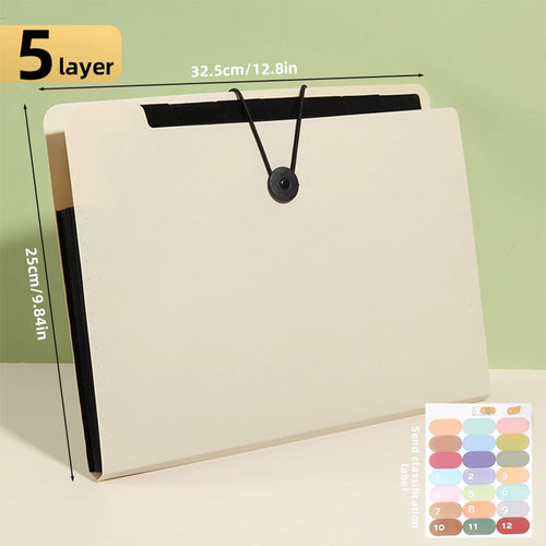 Three Colors Horizontal A4 Folder Students Office Business Trip