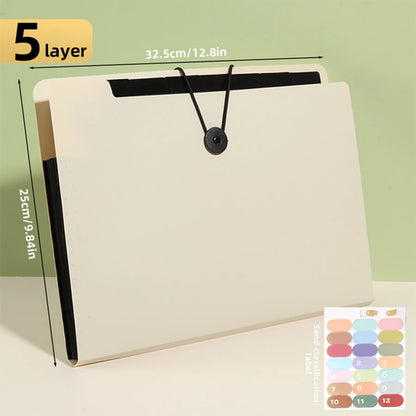 Three Colors Horizontal A4 Folder Students Office Business Trip