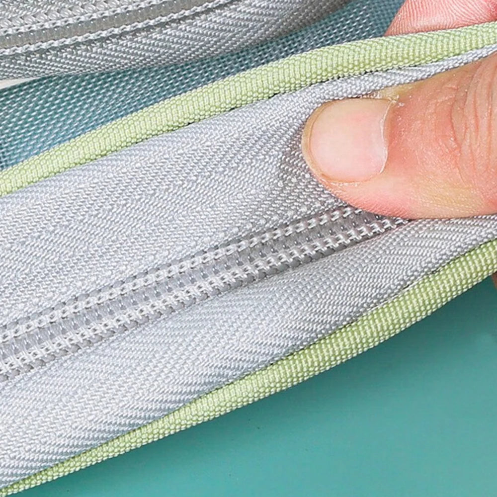 A4 Stationery Storage Bag – Double-Layer Mesh Zipper Bag with Large Capacity