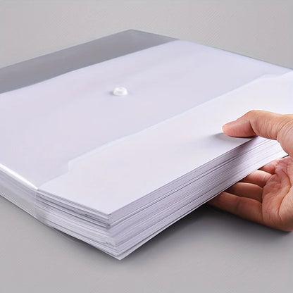 10pcs A4 Transparent Plastic File Folders, Waterproof PP Document