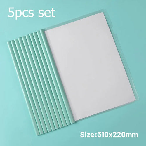 5pc/set A4 Transparent Folder Thickened Plastic Folder File Waterproof
