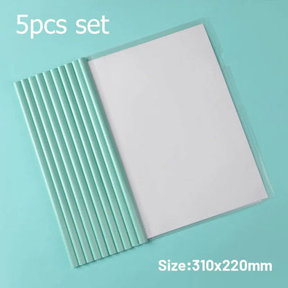 5pc/set A4 Transparent Folder Thickened Plastic Folder File Waterproof