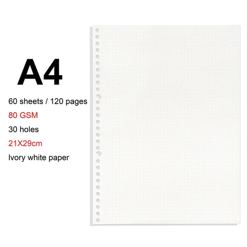 A4/B5/A5 Loose Leaf Refill Binder Notebook Blank/Line/Grid/Cornell