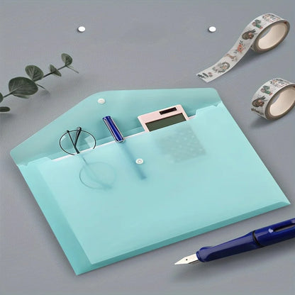 10pcs A4 Transparent Plastic File Folders, Waterproof PP Document