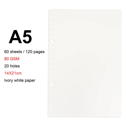 A4/B5/A5 Loose Leaf Refill Binder Notebook Blank/Line/Grid/Cornell