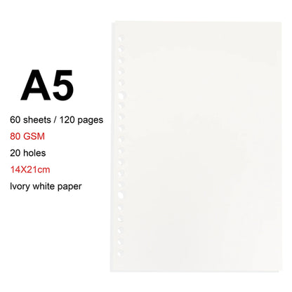 A4/B5/A5 Loose Leaf Refill Binder Notebook Blank/Line/Grid/Cornell