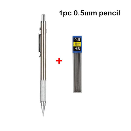 Full Metal Mechanical Pencil Set – 0.3 to 2.0mm Precision Drawing Tools for Art & Drafting