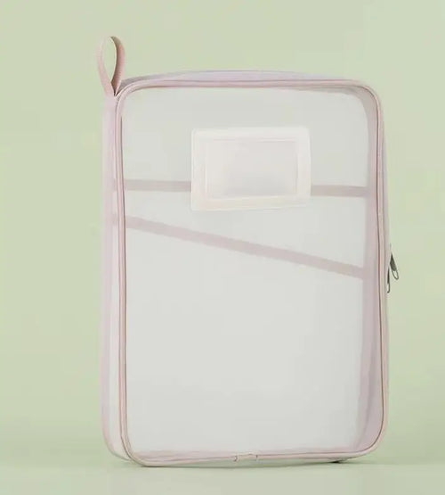 A4 Stationery Storage Bag – Double-Layer Mesh Zipper Bag with Large Capacity
