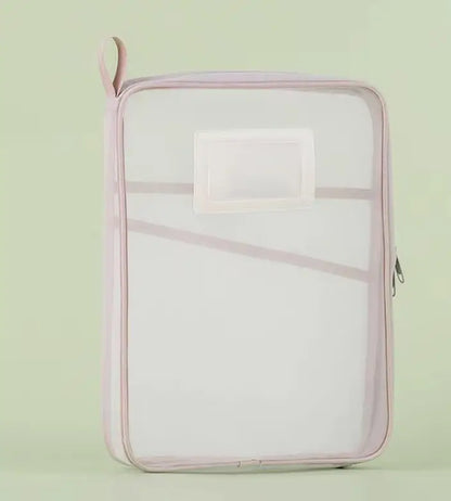 A4 Stationery Storage Bag – Double-Layer Mesh Zipper Bag with Large Capacity
