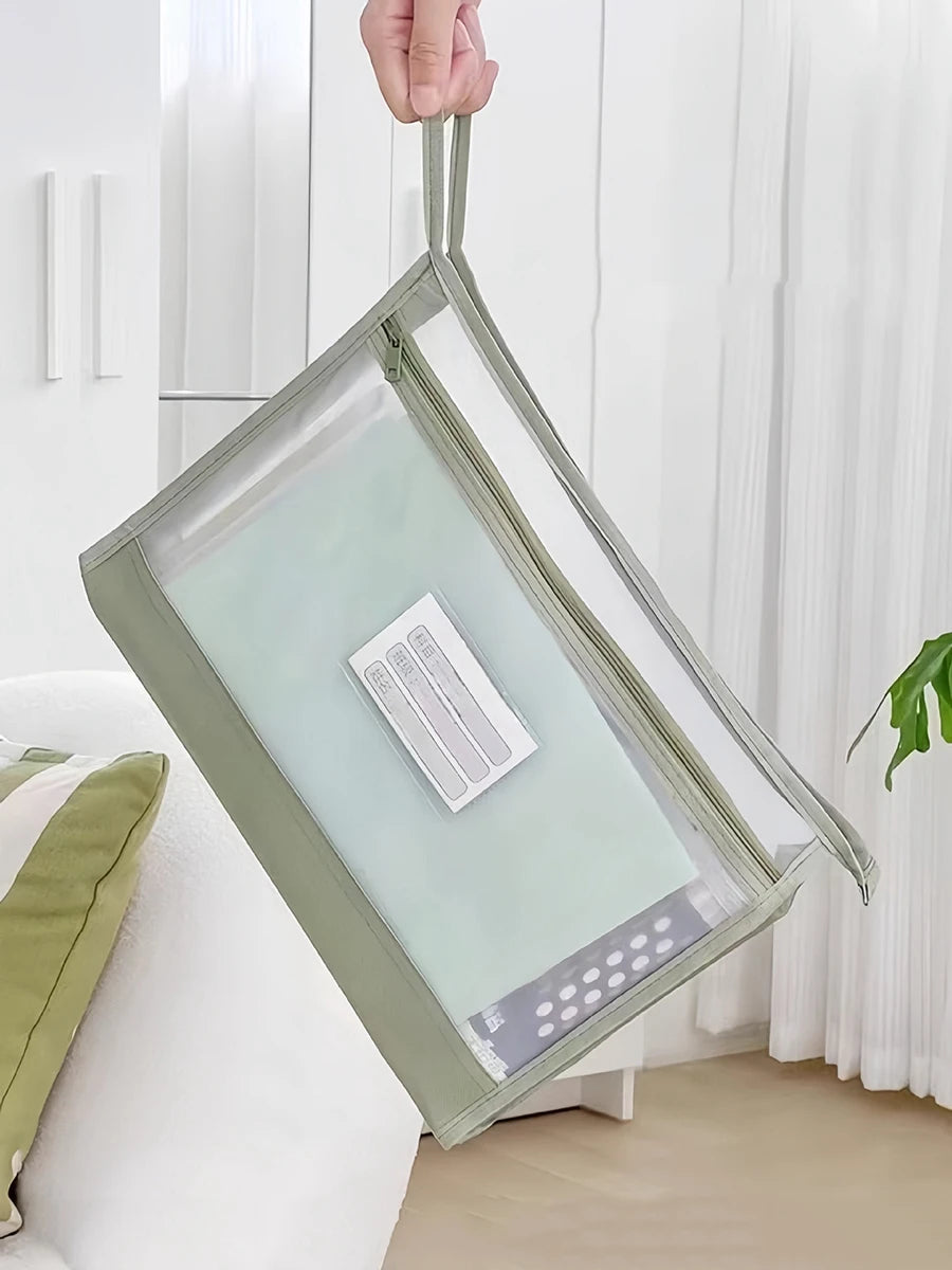 Large A4 Clear Mesh Organiser with Double Zip - Spacious Portable