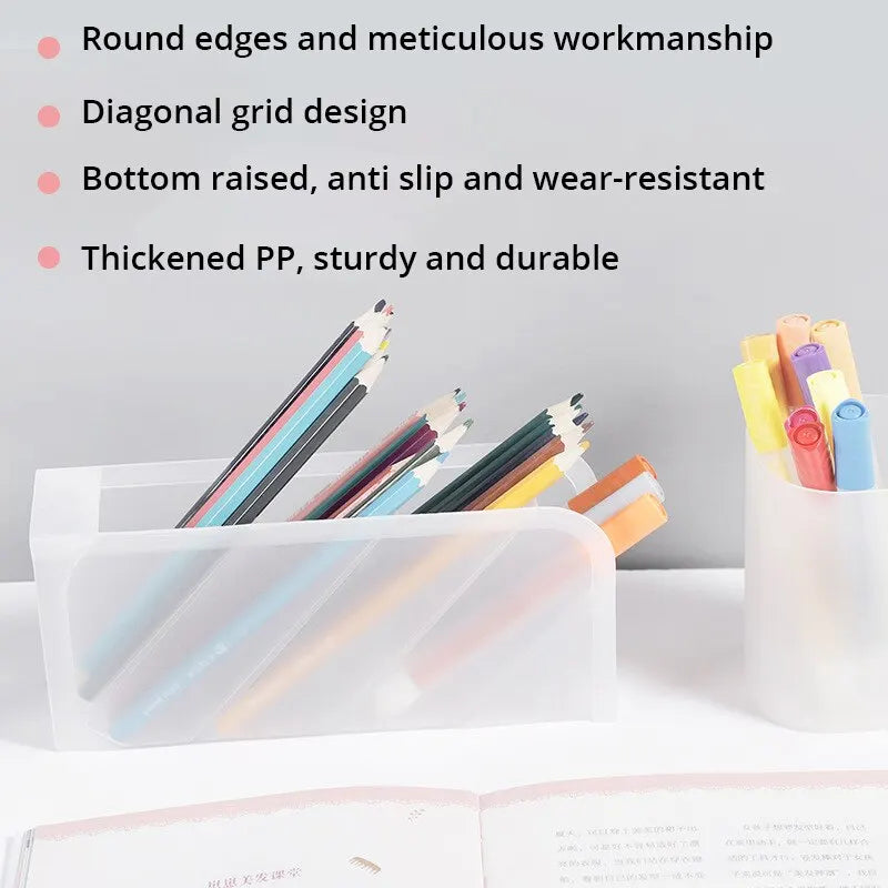 1pc White/Black Transparent Multifunctional Large Capacity Desktop