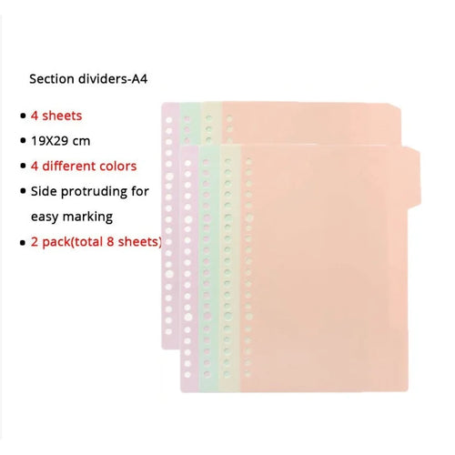 A4/B5/A5 Loose Leaf Refill Binder Notebook Blank/Line/Grid/Cornell