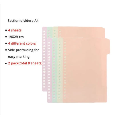 A4/B5/A5 Loose Leaf Refill Binder Notebook Blank/Line/Grid/Cornell